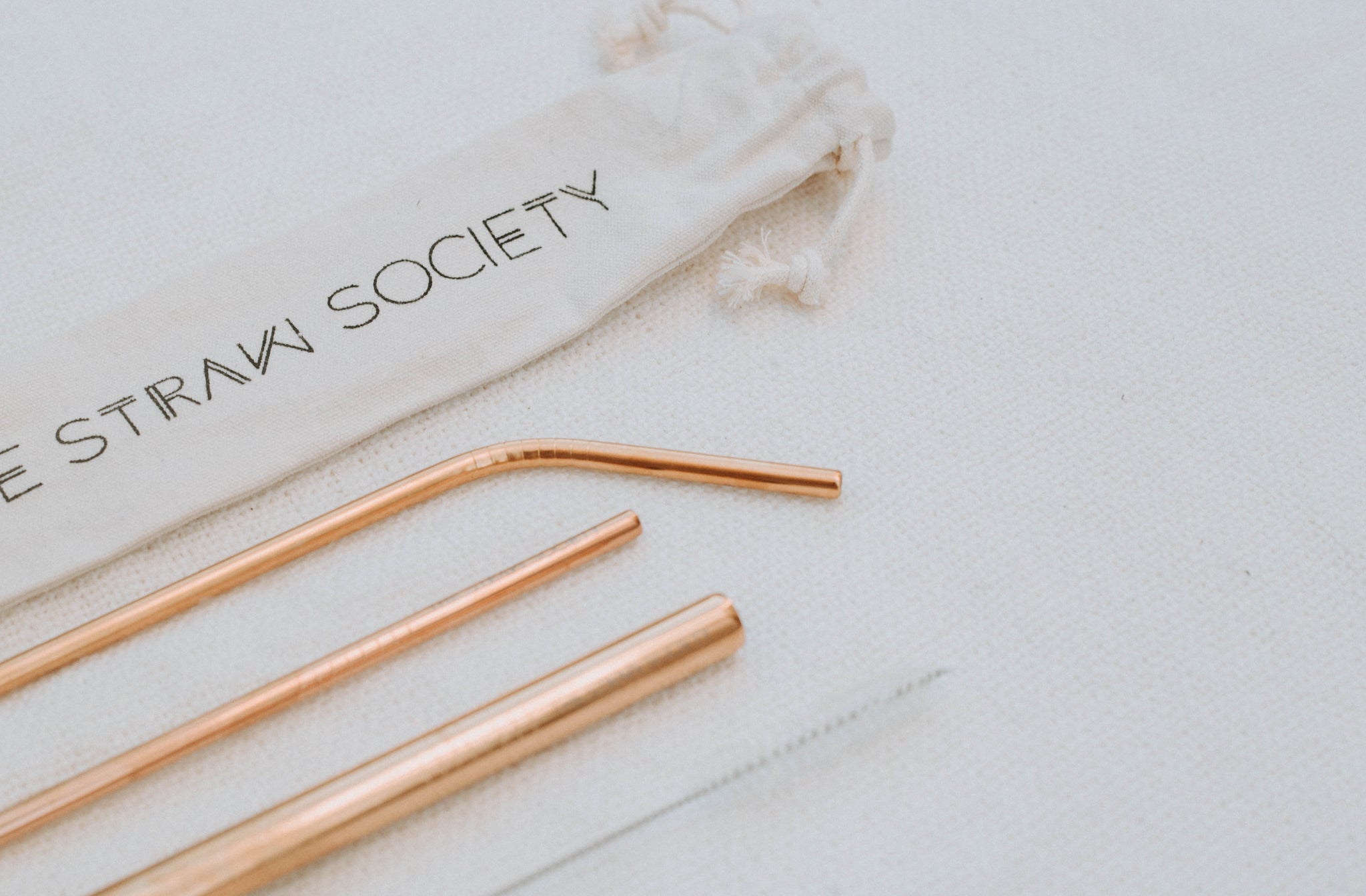 Stainless Steel Reusable Straws, Rose Gold